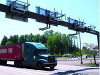 Truck with Container Monitored Roadside Readers