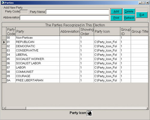 EMS Parties Screenshot