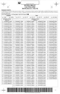 Sample Paper Ballot